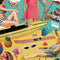 up close of fun retro pinup like print with white border