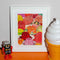 colorful jello mold print in a frame