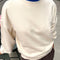 model wearing naturel relaxed fit french terry sweatshirt