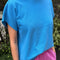 model wearing french blue relaxed fit tee