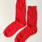 poppy red pointelle socks