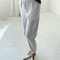 model wearing light grey pointelle jogger pants