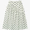 mint asymmetrical dot midi skirt on a white background