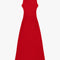 pepper red crinkle tank maxi dress with open tie back