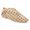 natural suede flat with lattice detail