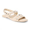 natural suede slingback sandals with silver circle stud accents