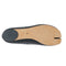 bottom of black ballet flats with black dainty bow on the front and split toe detail