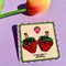 packaged mini strawberry dangle earrings