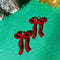 red bow dangle earrings
