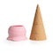 separated pink ice cream cone measuring cups