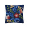 navy blues square pillow with colorful flowers bouquet print