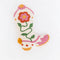 white boot shaped throw pillow with pink and yellow flower design