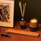 iris suede reed diffuser and matching incense and candle