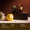 Top notes: orange peel, cinnamon, nutmeg
Middle notes: apple
Base notes: clove, vanilla