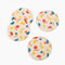 scattered cream set of 4 coasters with colorful all over geometric shapes
