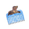 Hand-Painted Dachshund Pocket Comb with blue prongs