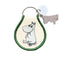 moomin sitting keychain with moomin charm