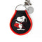 black and red patch keychain with dracula snoopy