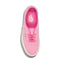 top view of two tone pink authentic shoe with micro check and pink laces and trim