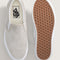 top and bottom view of oatmeal suede classic slip on stackform shoes