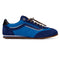 two tone blue mesh super low pro sneaker with bungee looking laces