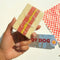 model holding hot dog bar soap