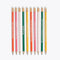 set of 10 pencils in pink, red, blush, green, yellow with compliment phrases in white text