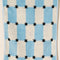 light blue and white checkered terry cloth towel with black star print
