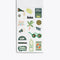 interior page of sticker book showing green stickers