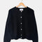 hanging black mohair button up cardigan