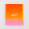 orange and pink ombre travel journal with white 'see ya!' across the back cover