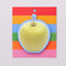 packaged green apple shaped sticky notepad