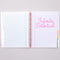 interior lined paper and pink 'infinite potenial' graphic pages
