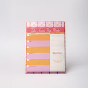colorful 'take notes this week' desk planner with stand