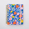 cobalt blue medium 17-month planner with colorful floral print and pink elastic closure