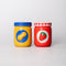 set of a peanut butter jar and jelly jar candle holders