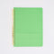 interior green pockets of cream mini notebook with colorful folk graphics and 'i'd rather be home reading' across the center