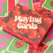 set of 2 cherry print playing card decks