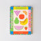 back view of colorful fruit tile mini notebook
