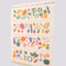 Side view of seasonal produce calendar with colorful fruit and vegetable illustrations