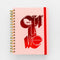light pink 12-month planner with red foil 'C'EST LA VIE' and red elastic closure