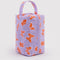 lavender dopp kit with orange butterfly print