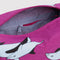 interior pouch of fuchsia dopp kit with dolphin print