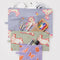 set of three flat pouch: small butterflies, medium bunnies, and large lambs with items inside