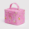 pink large cosmetic bag with melting gold star print