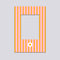 pink and orange striped magnetic photo frame with daisy in the middle