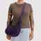 model carrying fig (deep purple) medium crescent bag