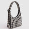 black and white gingham with mini nylon shoulder bag