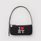 black pochette bag with print ' LOVE NY' across the front