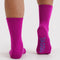 back view of deep fuchsia crew socks